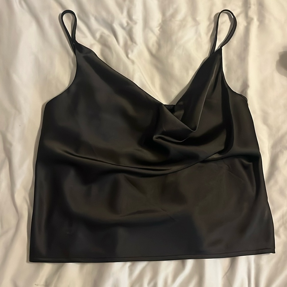 Cowl neck silk top